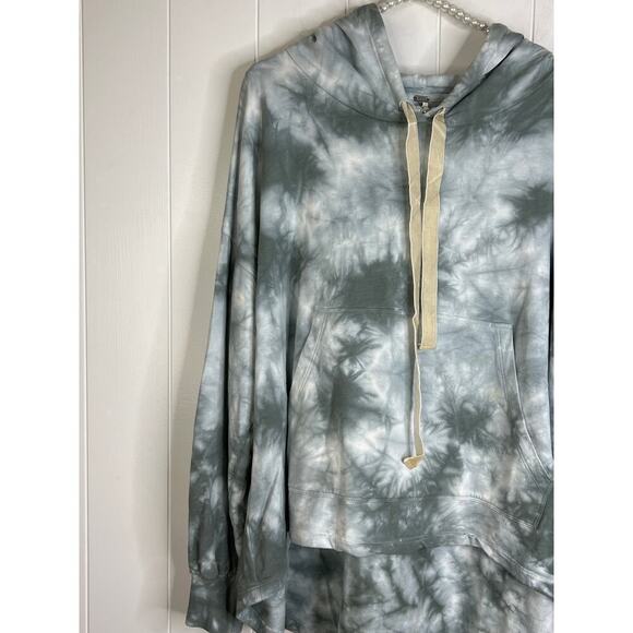 Young Fabulous and Broke Blue Tie Dye Hoodie with Hi/Low Hem Oversized Size Med - Picture 4 of 8